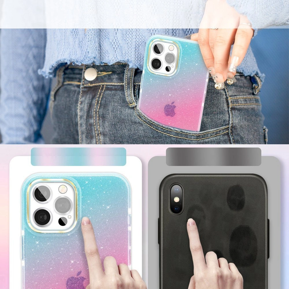 Etui Kingxbar Ombre Apple iPhone 12 Pro Max niebieskoróżowy