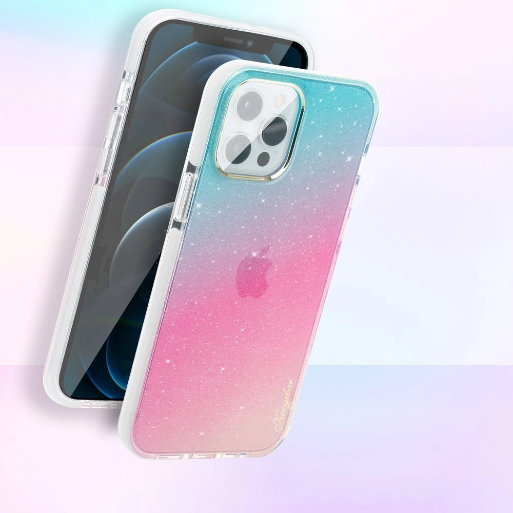 Etui Kingxbar Ombre Apple iPhone 12 Pro Max niebieskoróżowy