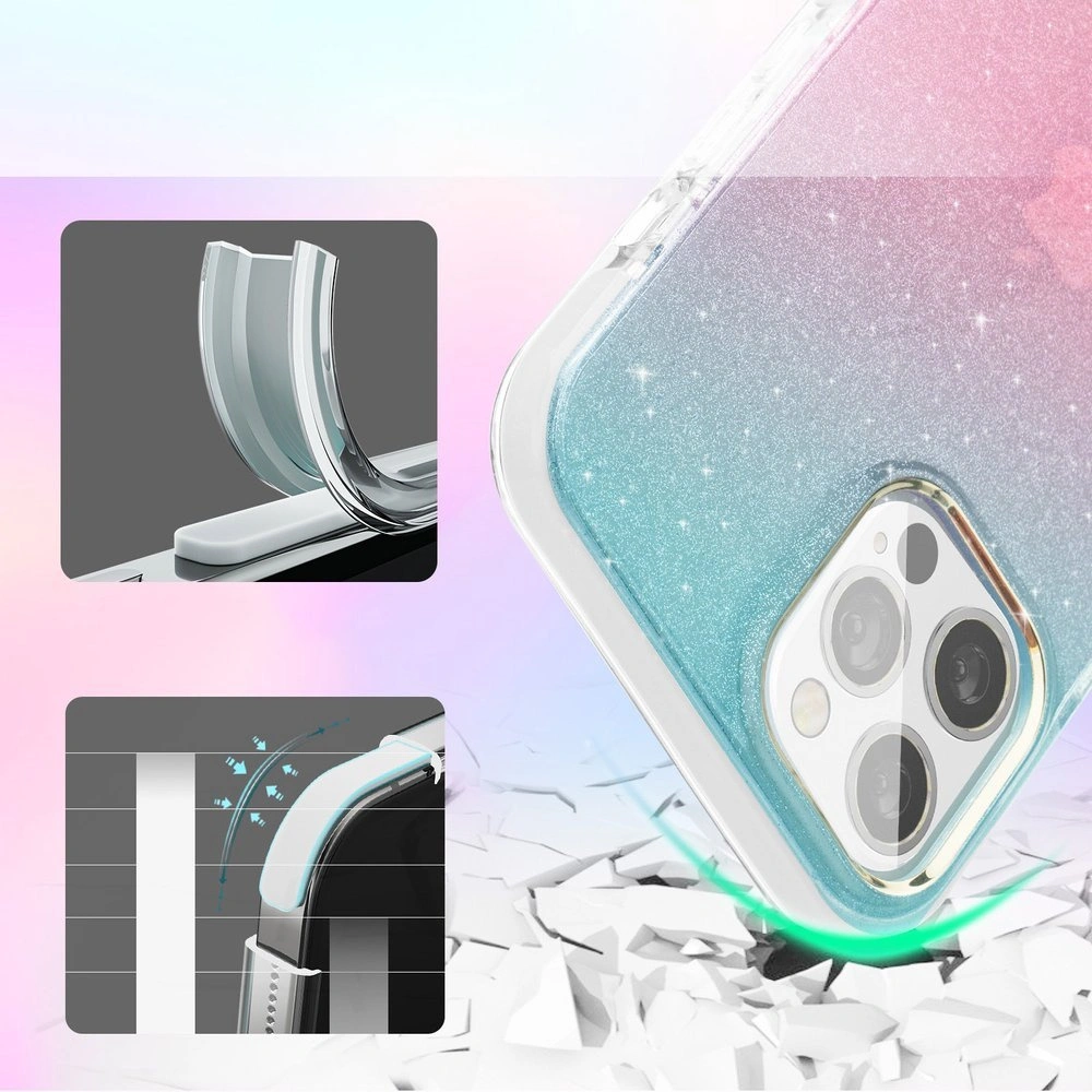 Etui Kingxbar Ombre Apple iPhone 12 Pro Max niebieskoróżowy