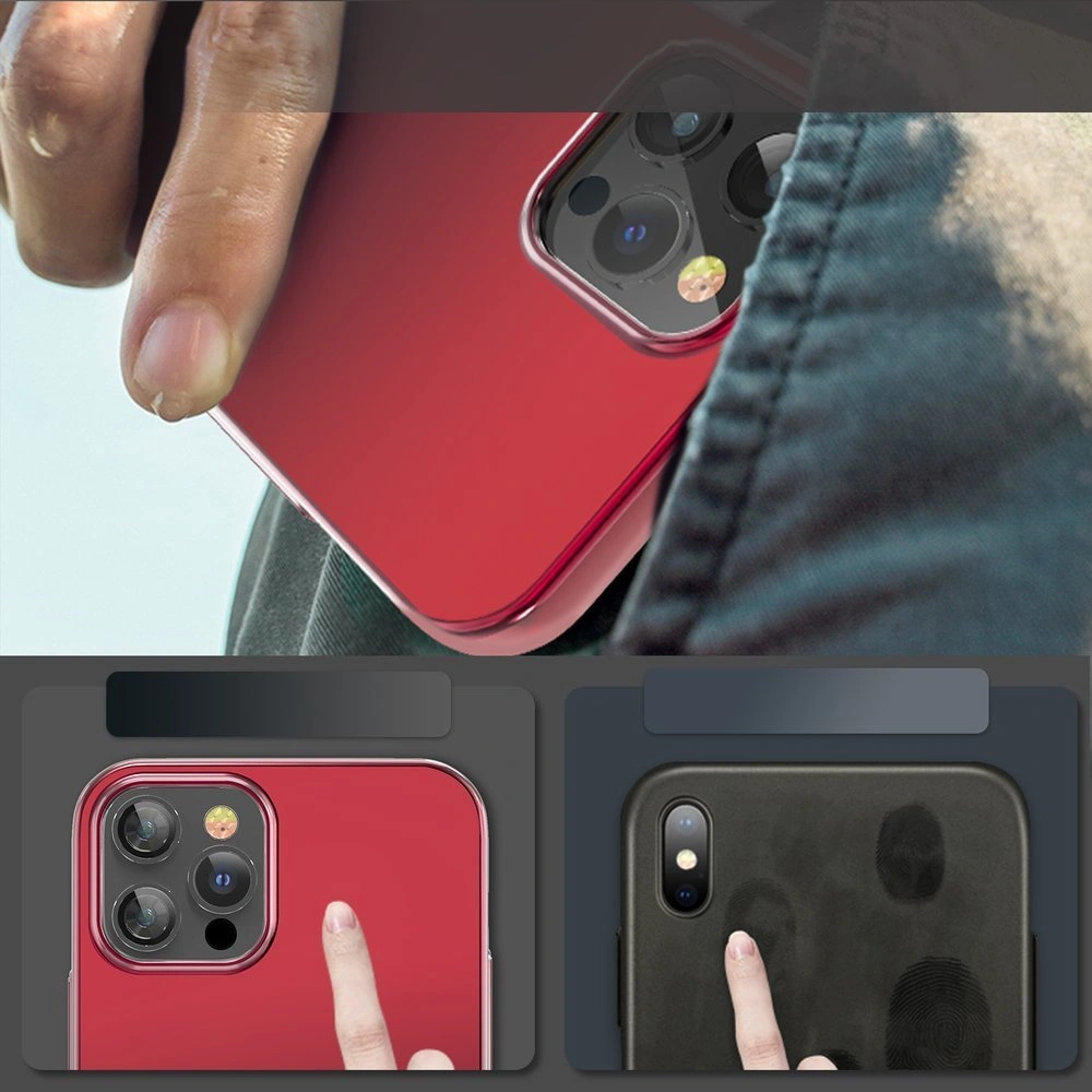 Etui Kingxbar Aurora Apple iPhone 12 Pro Max czarno-czerwony