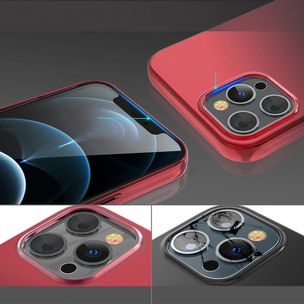 Etui Kingxbar Aurora Apple iPhone 12 Pro Max czarno-czerwony