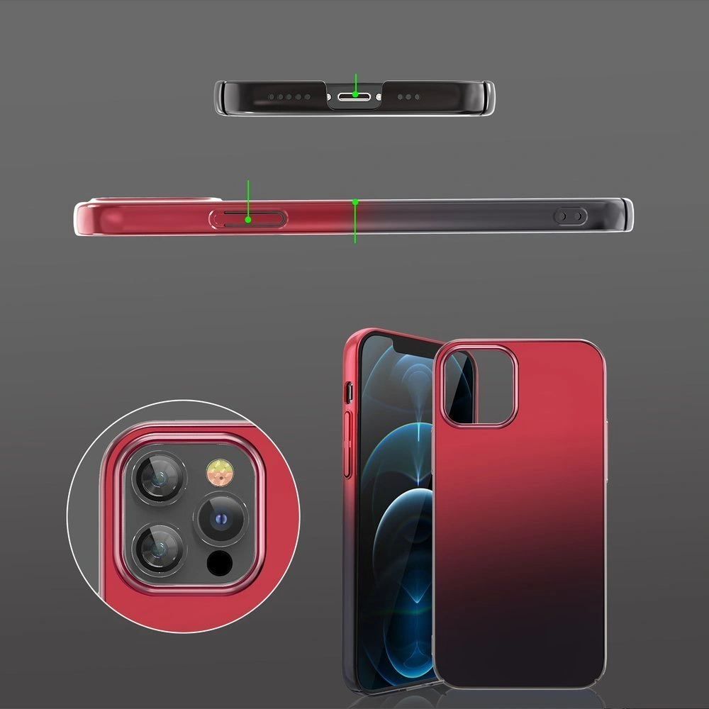 Etui Kingxbar Aurora Apple iPhone 12 Pro Max czarno-czerwony