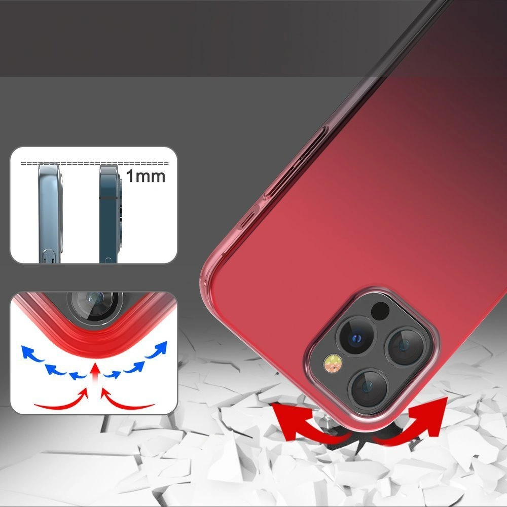 Etui Kingxbar Aurora Apple iPhone 12 Pro Max czarno-czerwony