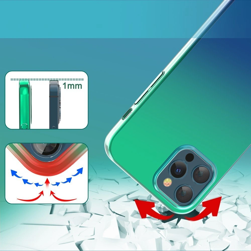 Etui Kingxbar Aurora Apple iPhone 12 Pro Max niebieskozielony