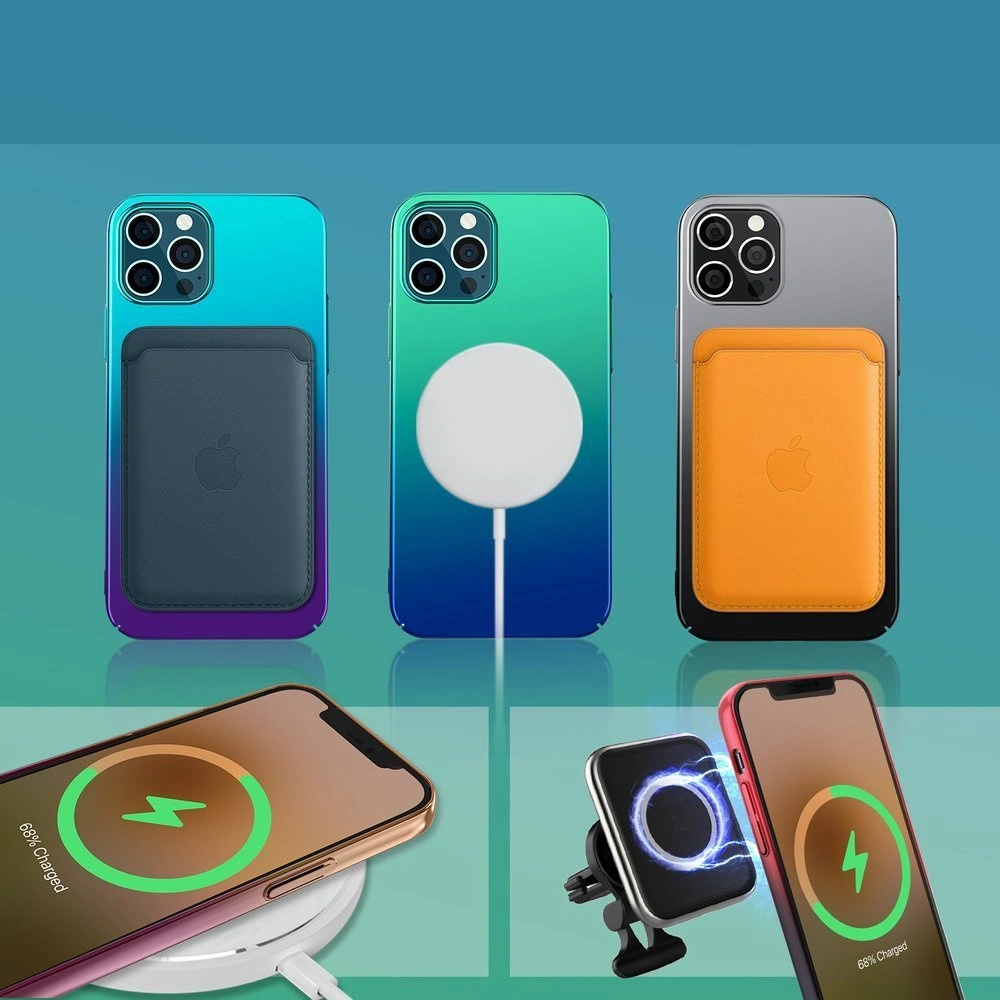 Etui Kingxbar Aurora Apple iPhone 12 Pro Max niebieskozielony