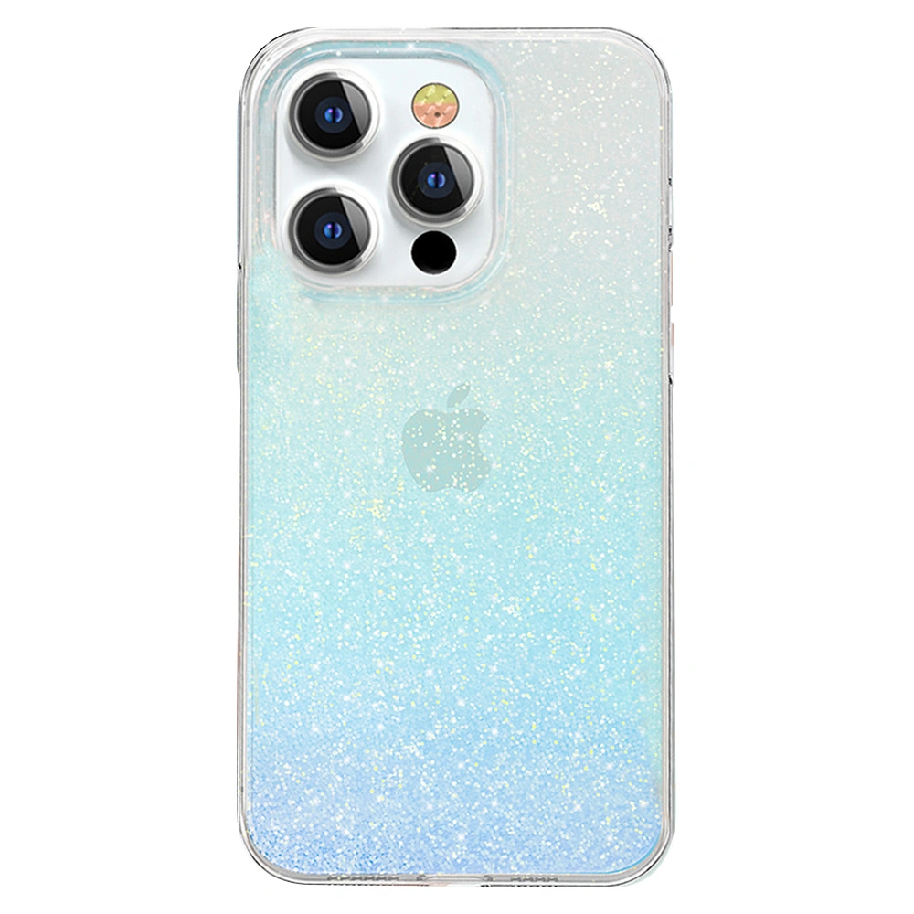 Etui Kingxbar Streamer Apple iPhone 13 niebieski (Glitter)