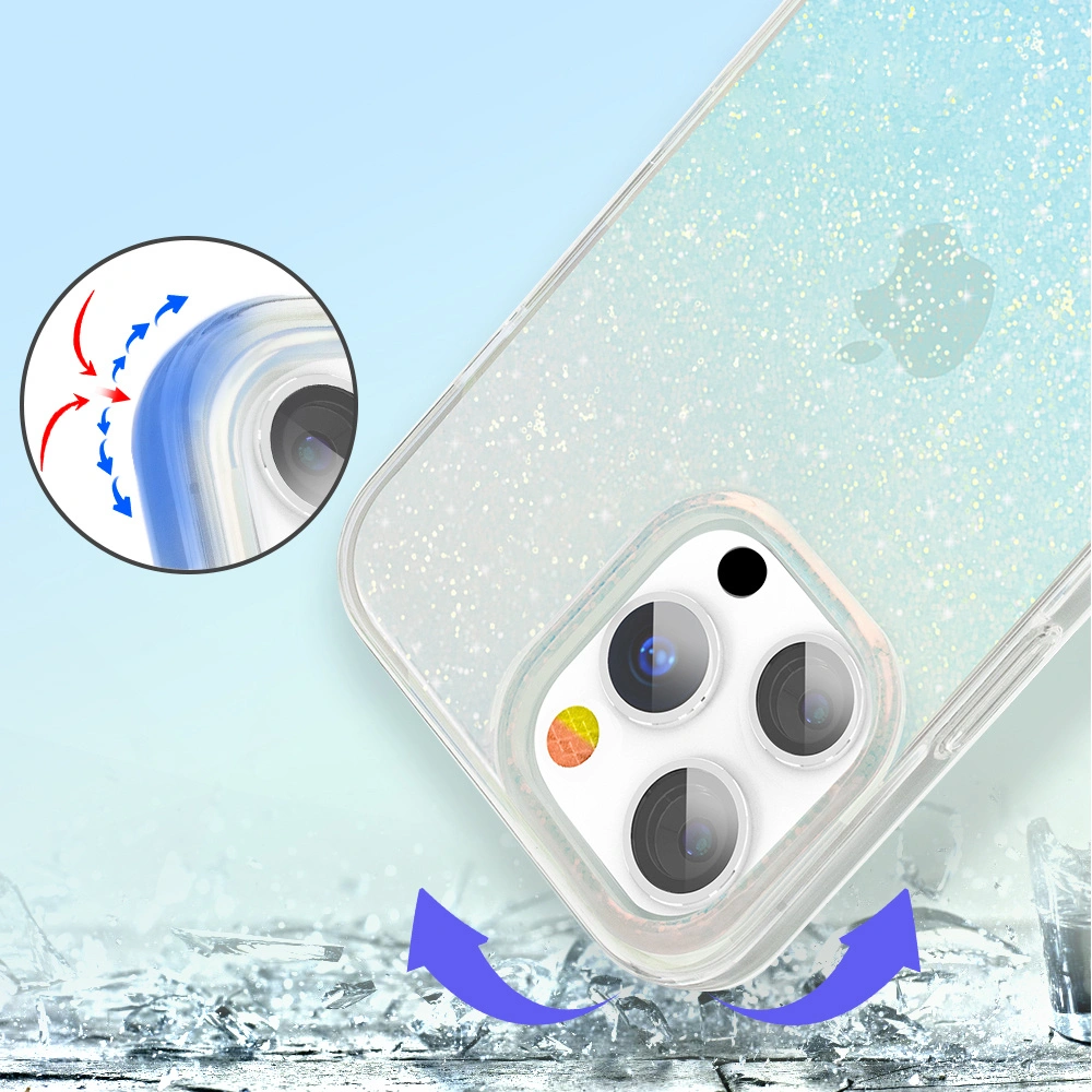 Etui Kingxbar Streamer Apple iPhone 13 Pro niebieski (Glitter)