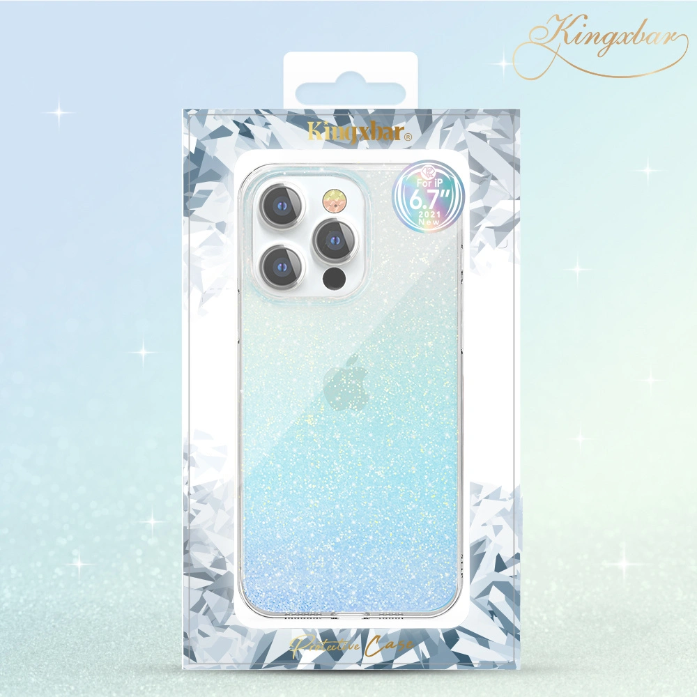 Etui Kingxbar Streamer Apple iPhone 13 Pro niebieski (Glitter)