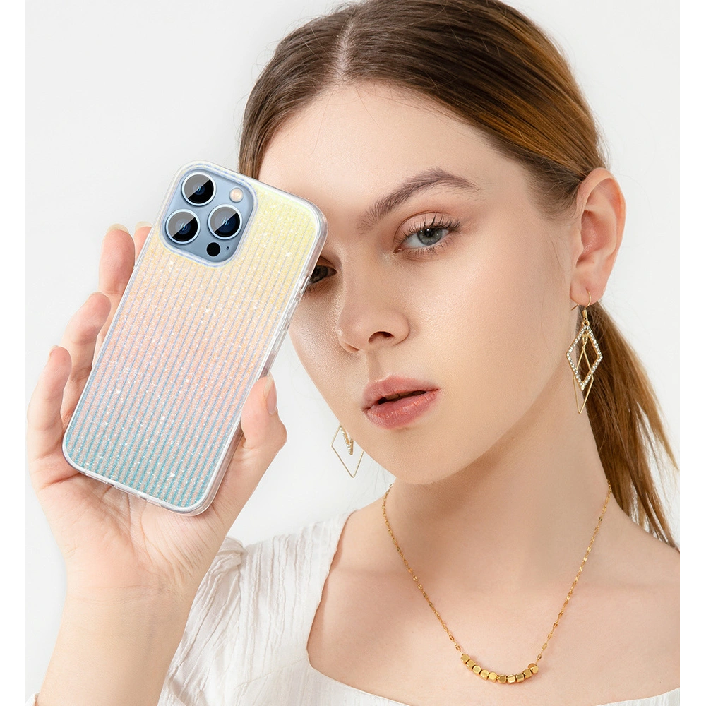 Etui Kingxbar Travel Apple iPhone 13 Pro niebiesko-pomarańczowy (Clouds)