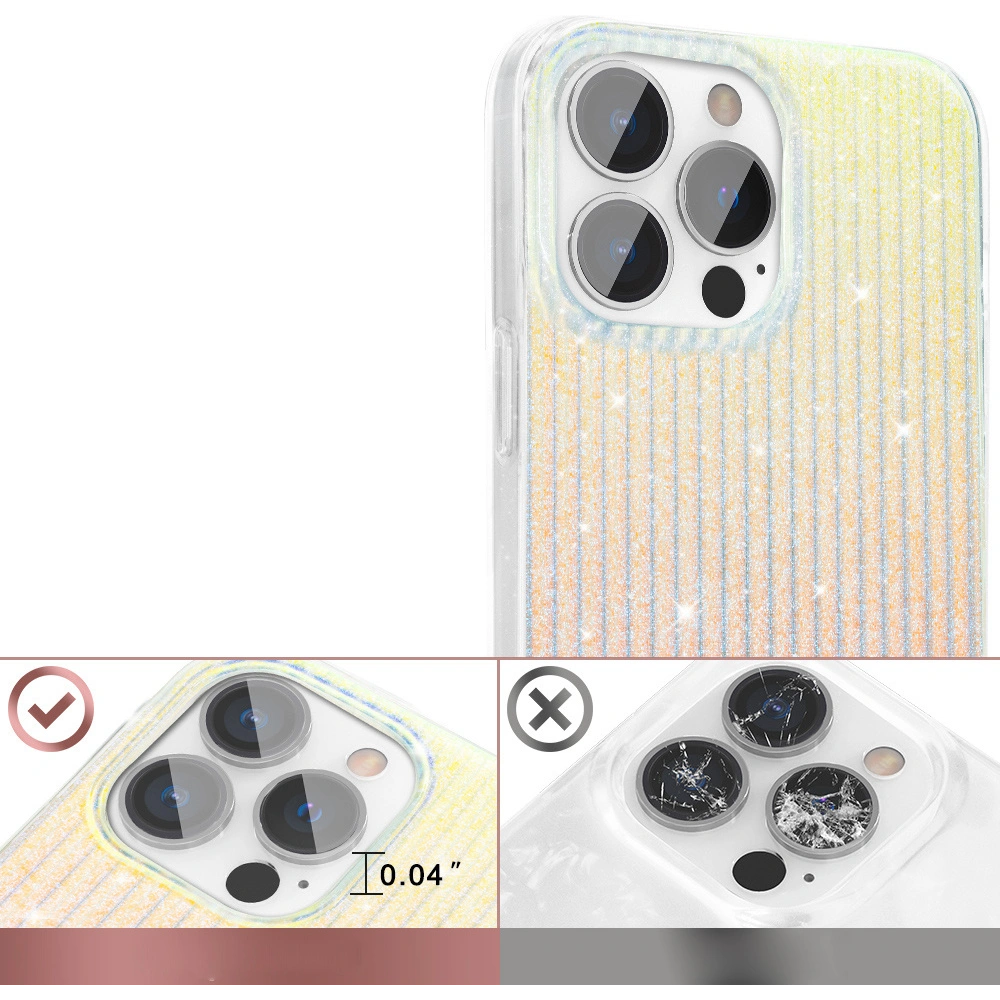 Etui Kingxbar Travel Apple iPhone 13 Pro niebiesko-pomarańczowy (Clouds)