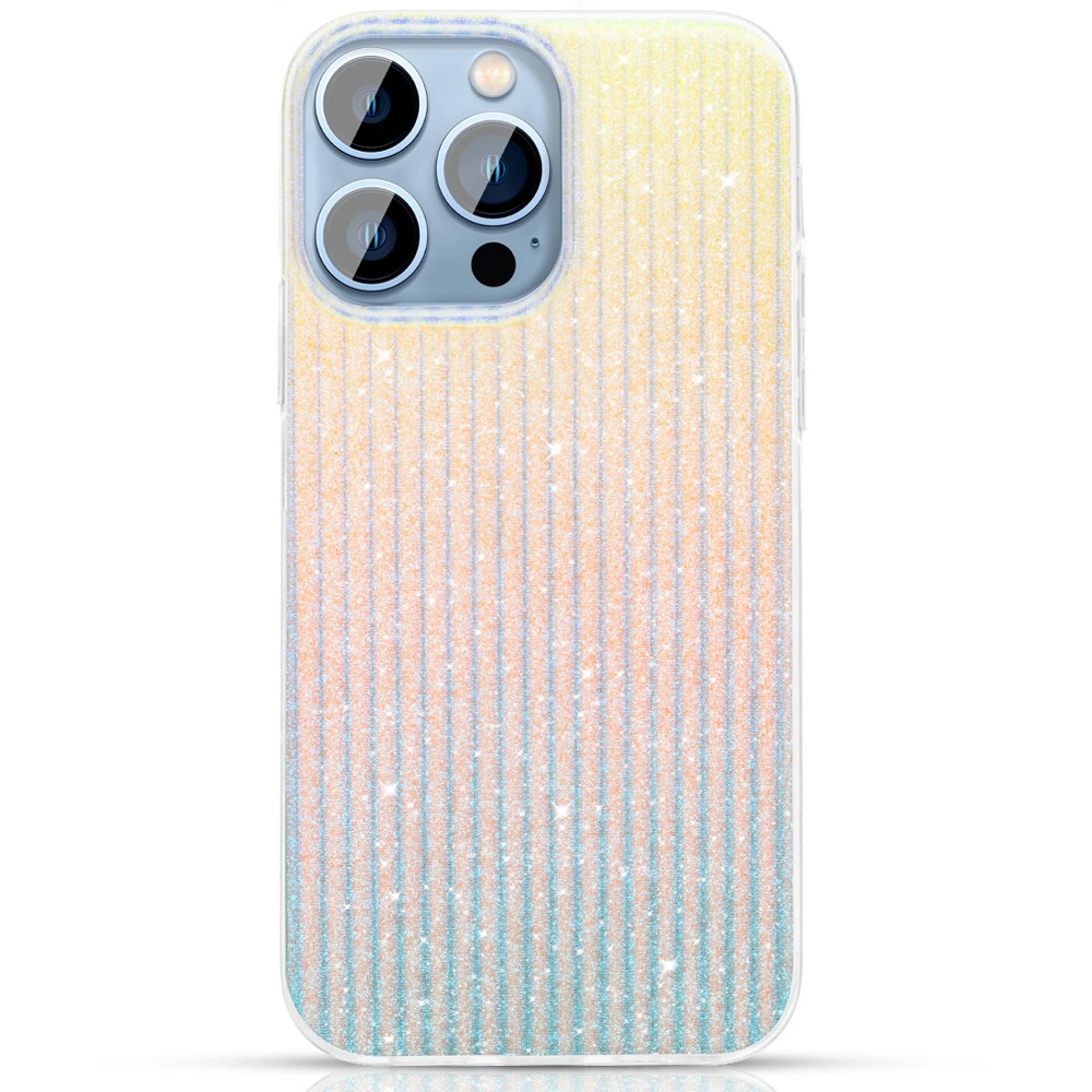Etui Kingxbar Travel Apple iPhone 13 Pro Max niebiesko-pomarańczowy (Clouds)