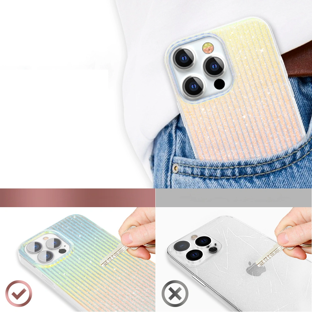 Etui Kingxbar Travel Apple iPhone 13 Pro Max niebiesko-pomarańczowy (Clouds)