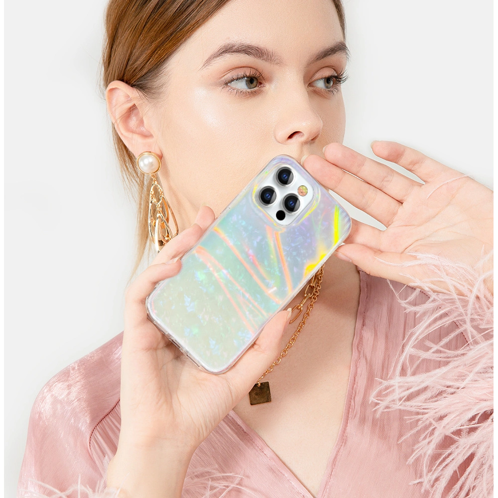 Etui Kingxbar Shell Apple iPhone 13 perłowy-miętowy