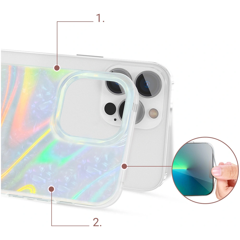 Etui Kingxbar Shell Apple iPhone 13 perłowy-miętowy