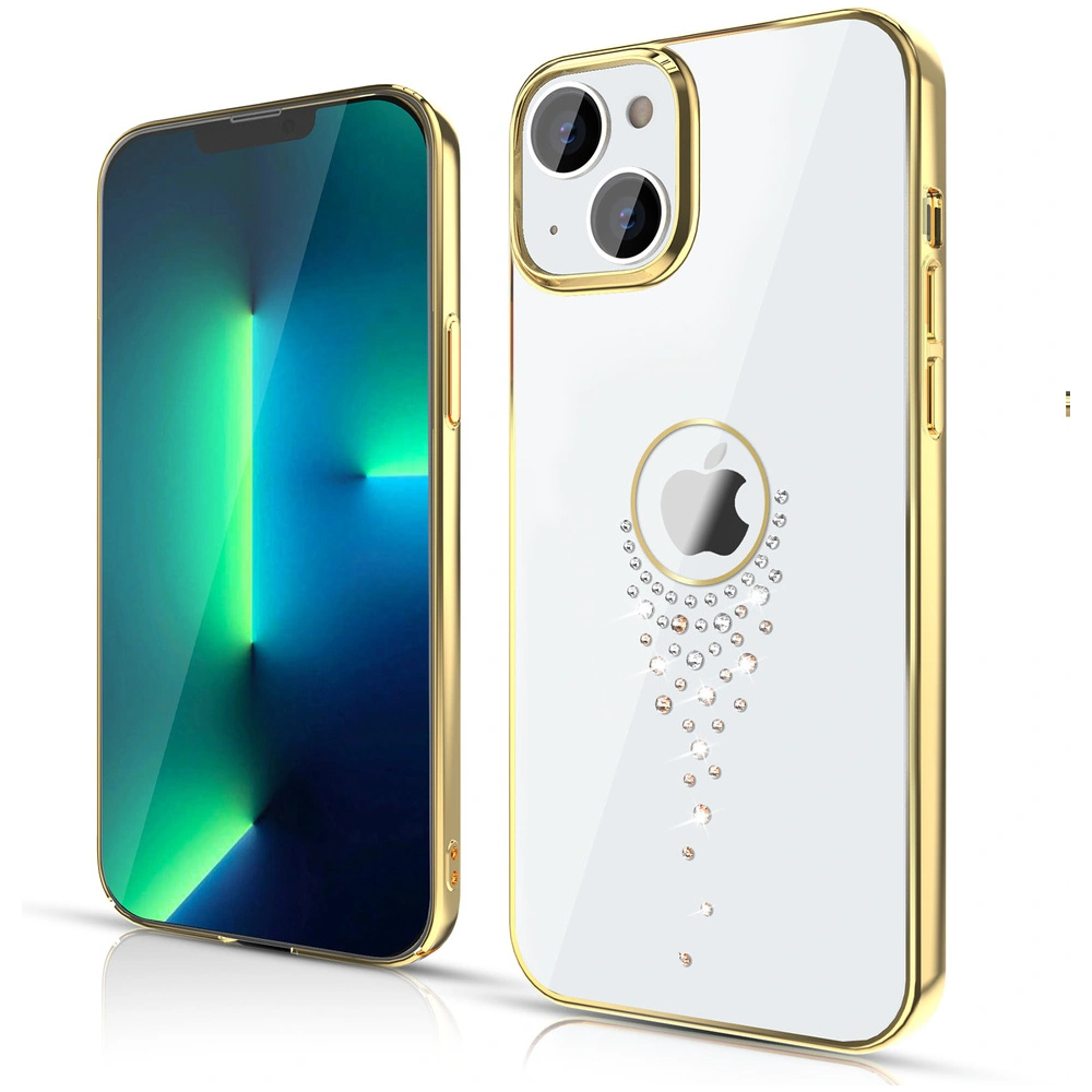 Etui Kingxbar Sky Swarovski Apple iPhone 13 złoty (Teardrop)