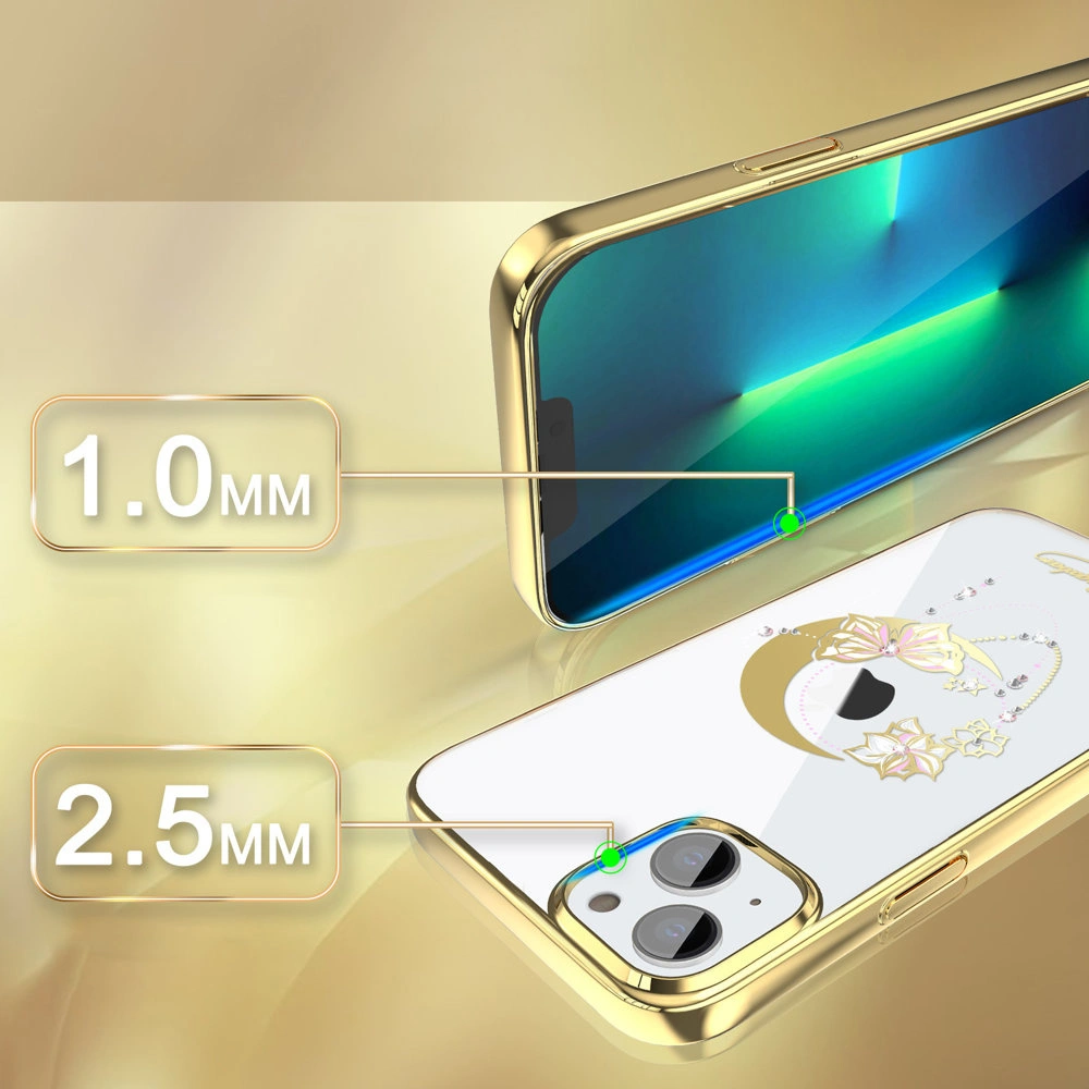 Etui Kingxbar Moon Swarovski Apple iPhone 13 złoty (Butterfly)