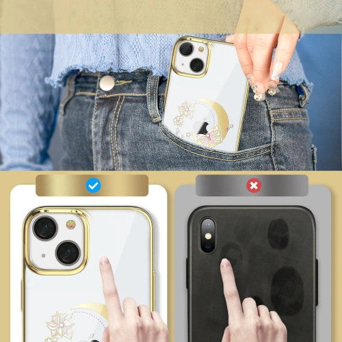 Kup Etui Kingxbar Moon Swarovski Apple iPhone 13 aurie (Butterfly) - KGX336 - {ean13} - Sklep Home Screen