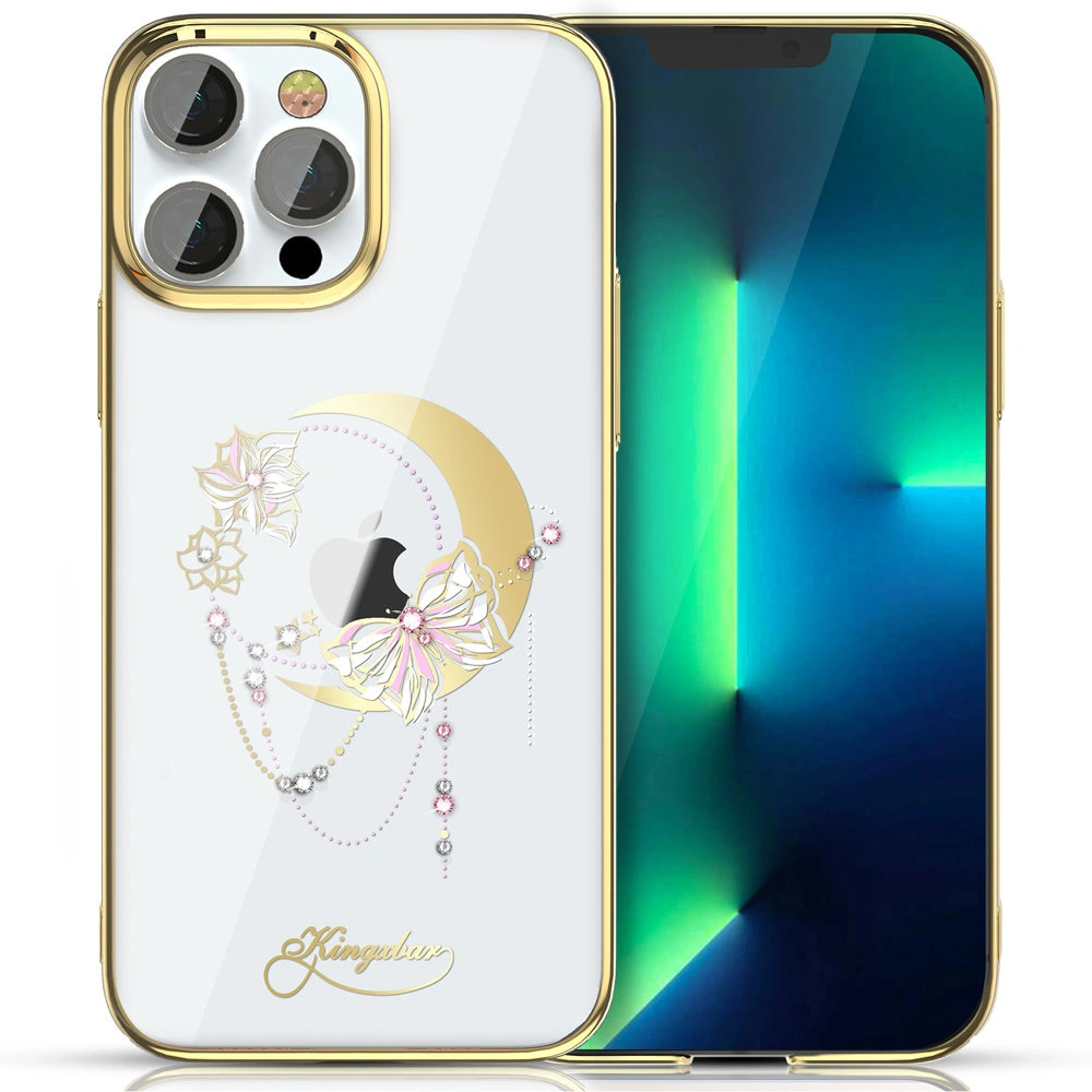 Etui Kingxbar Moon Swarovski Apple iPhone 13 Pro złoty (Butterfly)