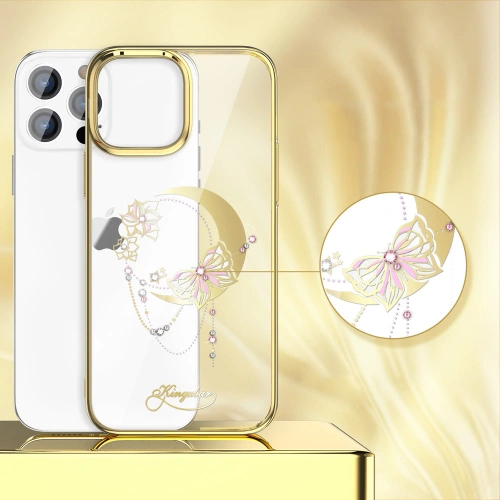 Kup Etui Kingxbar Moon Swarovski Apple iPhone 13 Pro auriu (Butterfly) - KGX337 - {ean13} - Sklep Home Screen
