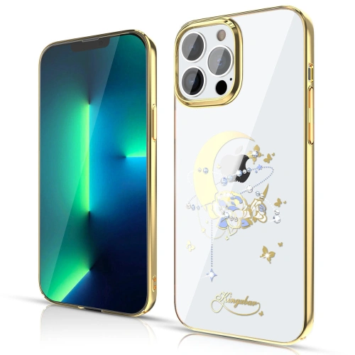 Kup Etui Kingxbar Moon Swarovski Apple iPhone 13 Pro złoty (Flower) - KGX339 - {ean13} - Sklep Home Screen