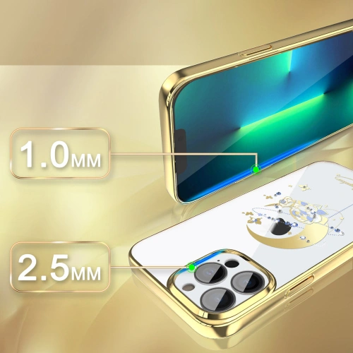 Kup Etui Kingxbar Moon Swarovski Apple iPhone 13 Pro arany (Flower) - KGX339 - {ean13} - Sklep Home Screen