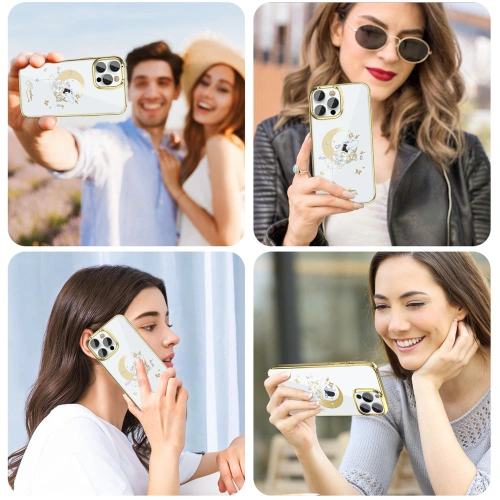 Buy Kingxbar Moon Swarovski Apple iPhone 13 Pro gold (Flower) - KGX339 - {ean13} - Home Screen Store Europe