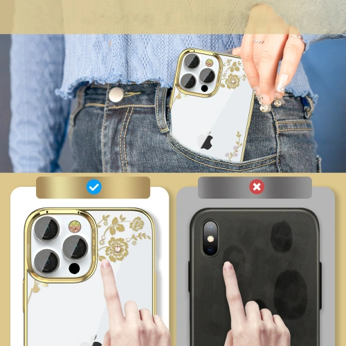 Kup Etui Kingxbar Moon Swarovski Apple iPhone 13 Pro różowo-złoty - KGX342 - {ean13} - Sklep Home Screen