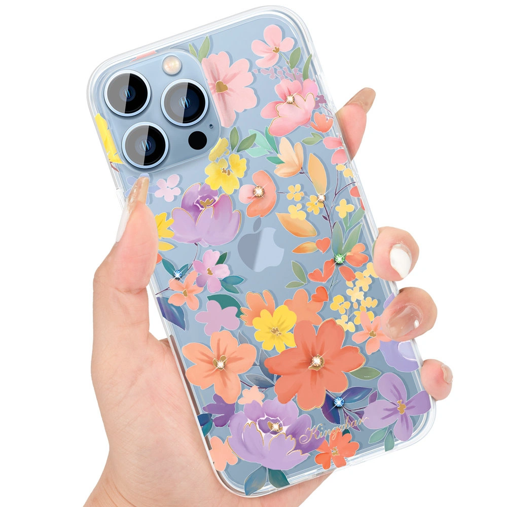 Etui Kingxbar Brilliant Swarovski Apple iPhone 13 Pro różowy