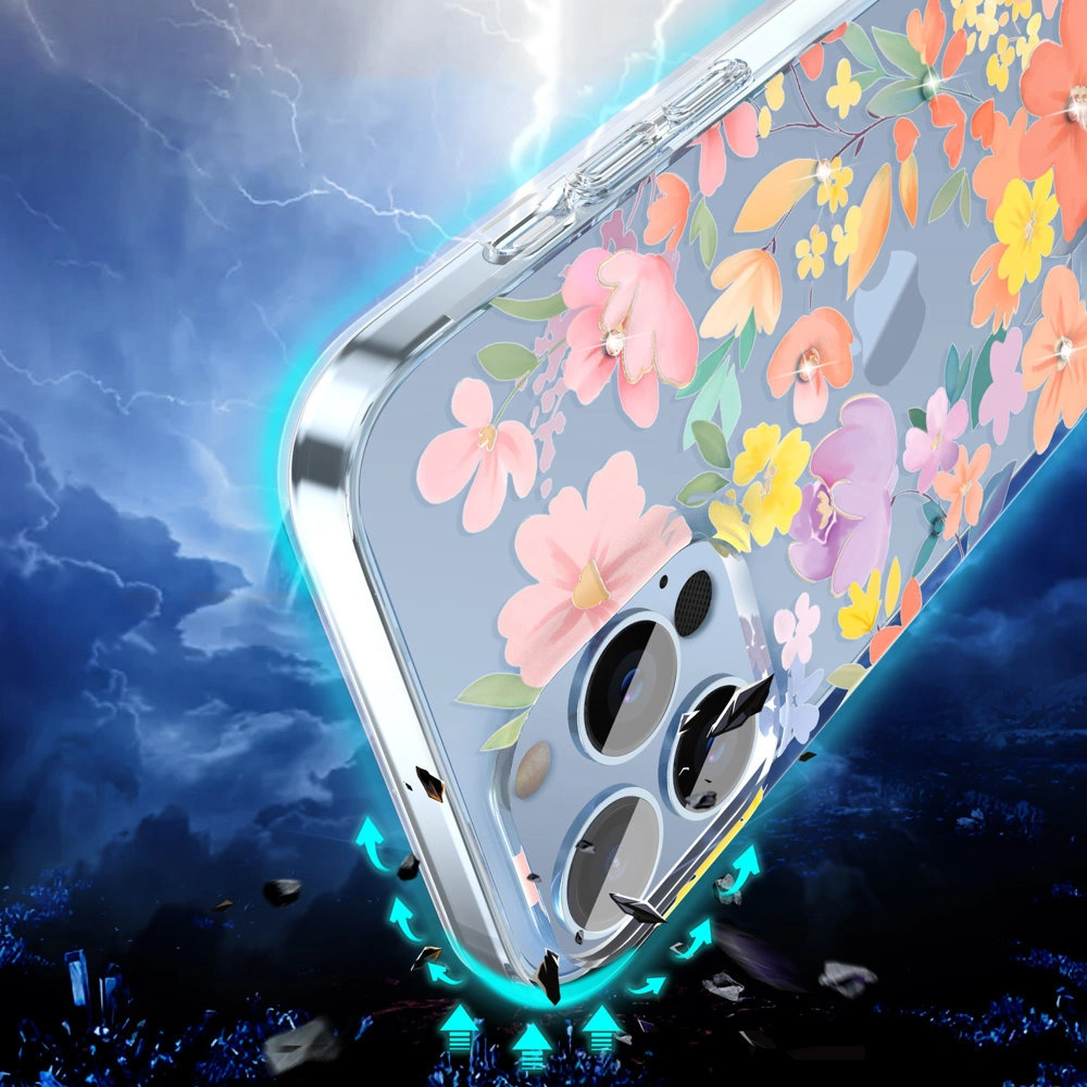 Etui Kingxbar Brilliant Swarovski Apple iPhone 13 Pro różowy