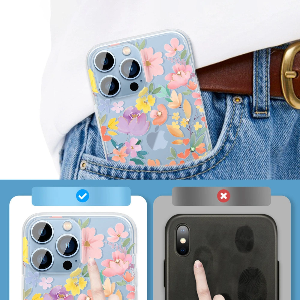 Etui Kingxbar Brilliant Swarovski Apple iPhone 13 Pro różowy