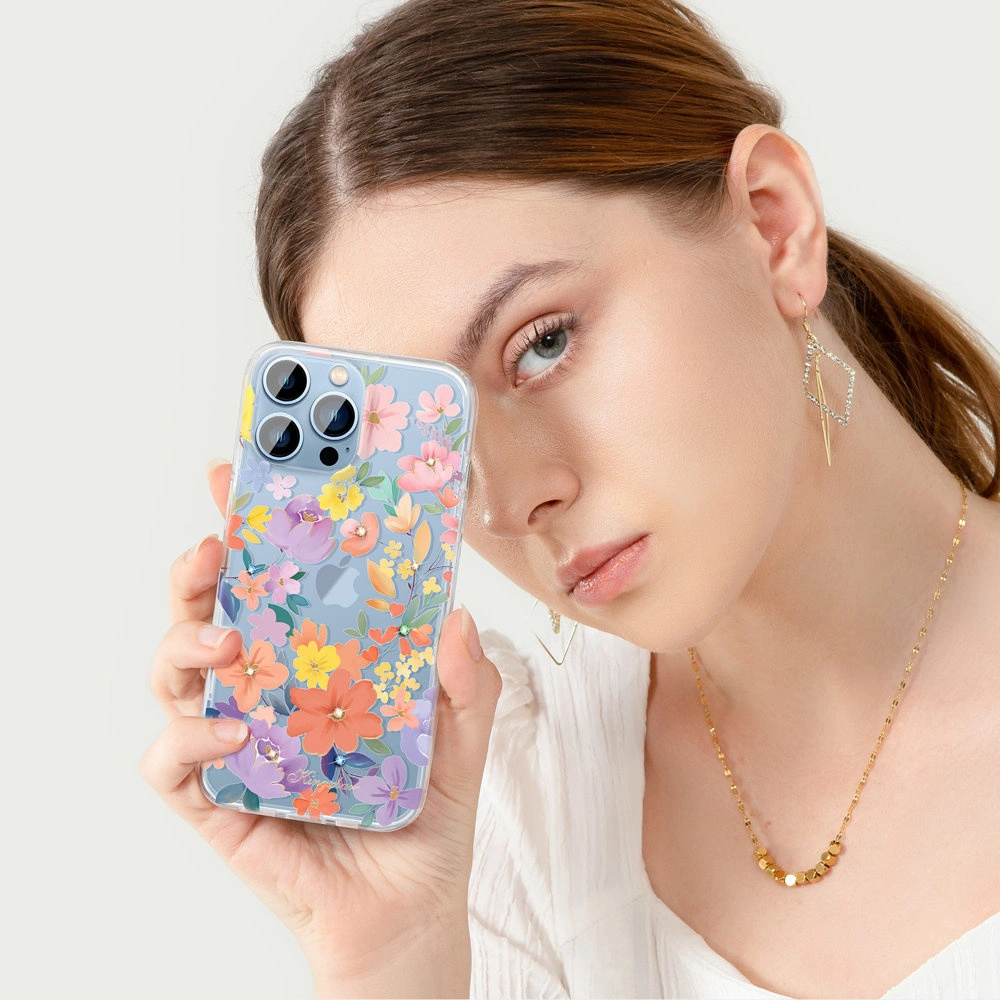 Etui Kingxbar Brilliant Swarovski Apple iPhone 13 Pro różowy