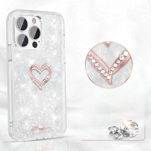 Kup Etui Kingxbar Epoxy Swarovski Apple iPhone 13 Pro biały - KGX346 - {ean13} - Sklep Home Screen
