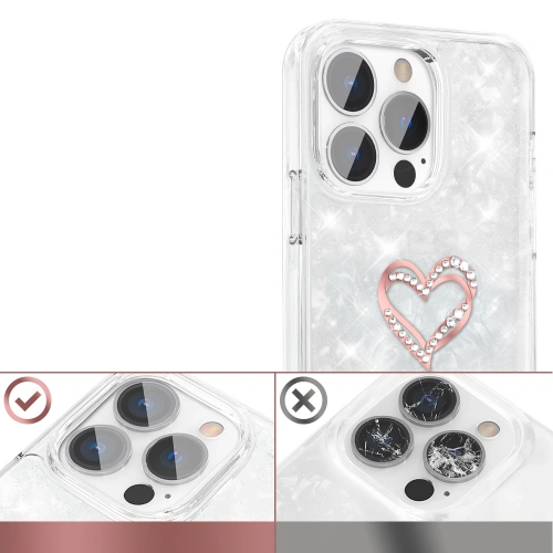 Kup Etui Kingxbar Epoxy Swarovski Apple iPhone 13 Pro biały - KGX346 - {ean13} - Sklep Home Screen