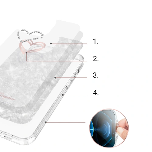 Kup Etui Kingxbar Epoxy Swarovski Apple iPhone 13 Pro biały - KGX346 - {ean13} - Sklep Home Screen