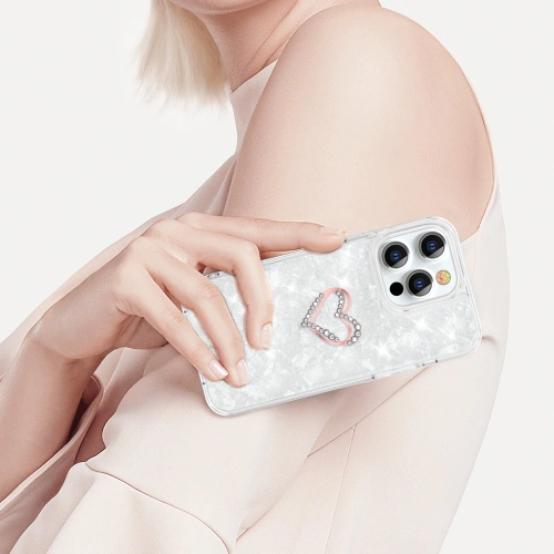 Kup Etui Kingxbar Epoxy Swarovski Apple iPhone 13 Pro biały - KGX346 - {ean13} - Sklep Home Screen