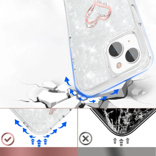 Buy Kingxbar Epoxy Swarovski Apple iPhone 13 white - KGX347 - {ean13} - Home Screen Store Europe