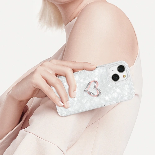 Buy Kingxbar Epoxy Swarovski Apple iPhone 13 white - KGX347 - {ean13} - Home Screen Store Europe