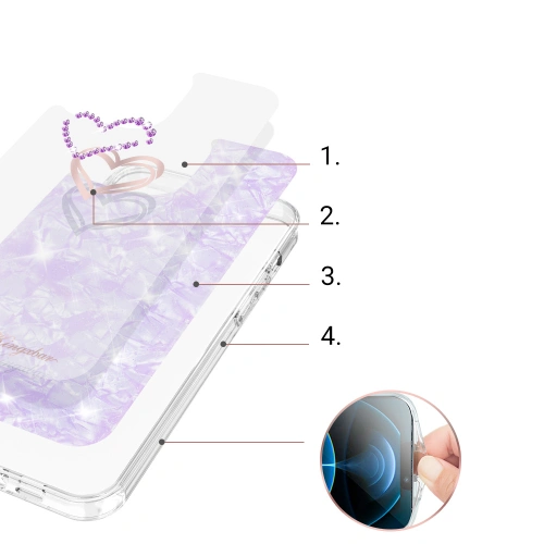 Kup Etui Kingxbar Epoxy Swarovski Apple iPhone 13 Pro fioletowy - KGX349 - {ean13} - Sklep Home Screen