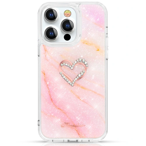 Kup Case Kingxbar Epoxy Swarovski Apple iPhone 13 Pro Max marmor rosa - KGX353 - {ean13} - Sklep Home Screen