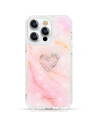 Etui Kingxbar Epoxy Swarovski Apple iPhone 13 Pro Max mramorově růžový