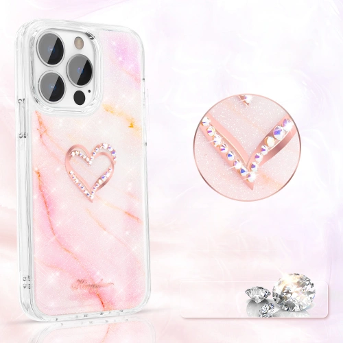 Kup Case Kingxbar Epoxy Swarovski Apple iPhone 13 Pro Max marmor rosa - KGX353 - {ean13} - Sklep Home Screen