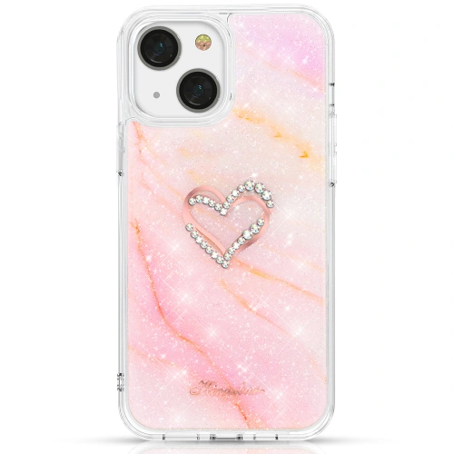 Kup Case Kingxbar Epoxy Swarovski Apple iPhone 13 marmor rosa - KGX355 - {ean13} - Sklep Home Screen