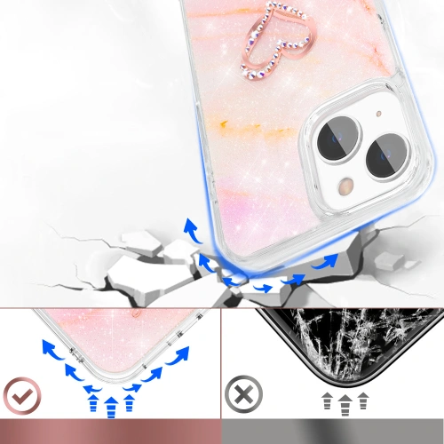 Kup Case Kingxbar Epoxy Swarovski Apple iPhone 13 marmor rosa - KGX355 - {ean13} - Sklep Home Screen