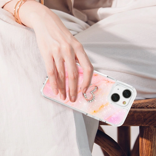 Kup Case Kingxbar Epoxy Swarovski Apple iPhone 13 marmor rosa - KGX355 - {ean13} - Sklep Home Screen