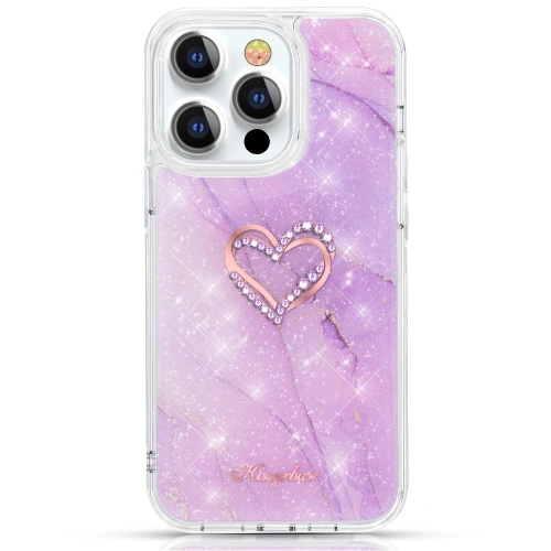 Kup Etui Kingxbar Epoxy Swarovski Apple iPhone 13 Pro Max marmorat violet - KGX356 - {ean13} - Sklep Home Screen
