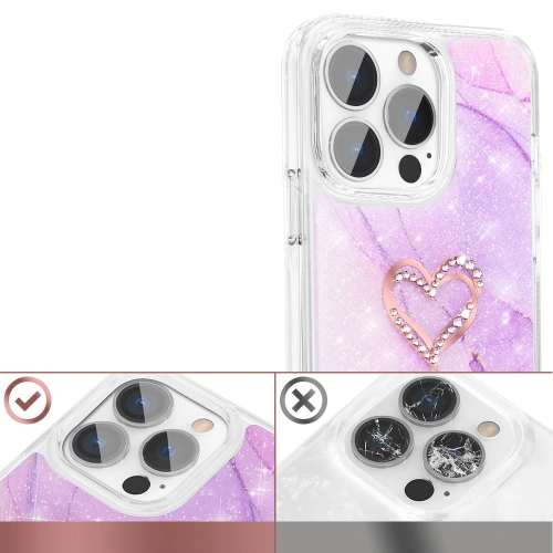 Kup Etui Kingxbar Epoxy Swarovski Apple iPhone 13 Pro Max marmorat violet - KGX356 - {ean13} - Sklep Home Screen