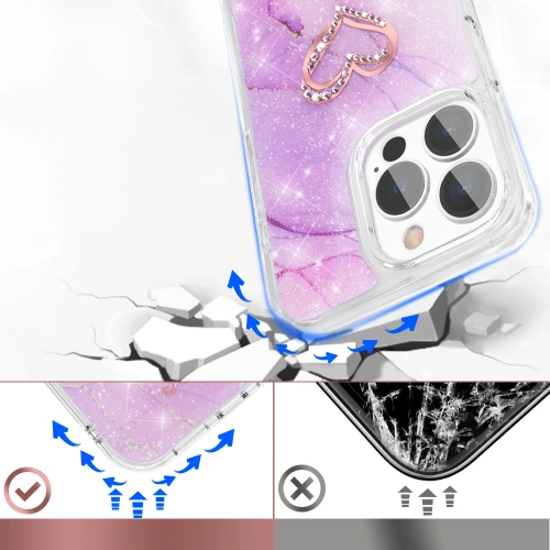 Kup Etui Kingxbar Epoxy Swarovski Apple iPhone 13 Pro Max marmorat violet - KGX356 - {ean13} - Sklep Home Screen