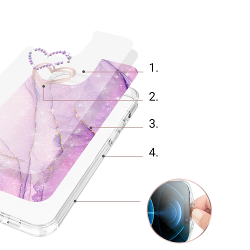 Kup Etui Kingxbar Epoxy Swarovski Apple iPhone 13 Pro Max marmorat violet - KGX356 - {ean13} - Sklep Home Screen