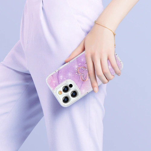 Kup Etui Kingxbar Epoxy Swarovski Apple iPhone 13 Pro Max marmorat violet - KGX356 - {ean13} - Sklep Home Screen