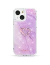 Etui Kingxbar Epoxy Swarovski Apple iPhone 13 marmorat violet